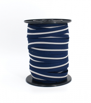 Preview: Endlosreißverschluss metallisiert marineblau/ silber (1m)